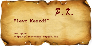 Plevo Kesző névjegykártya